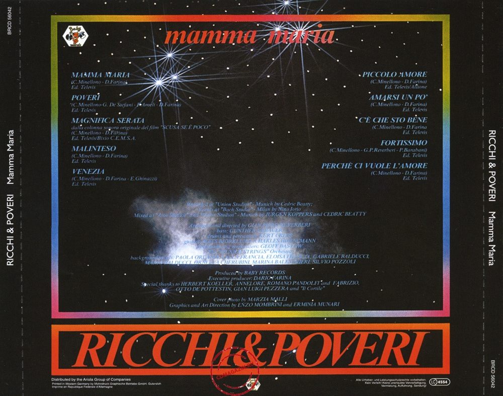 Audio CD: Ricchi E Poveri (1982) Mamma Maria