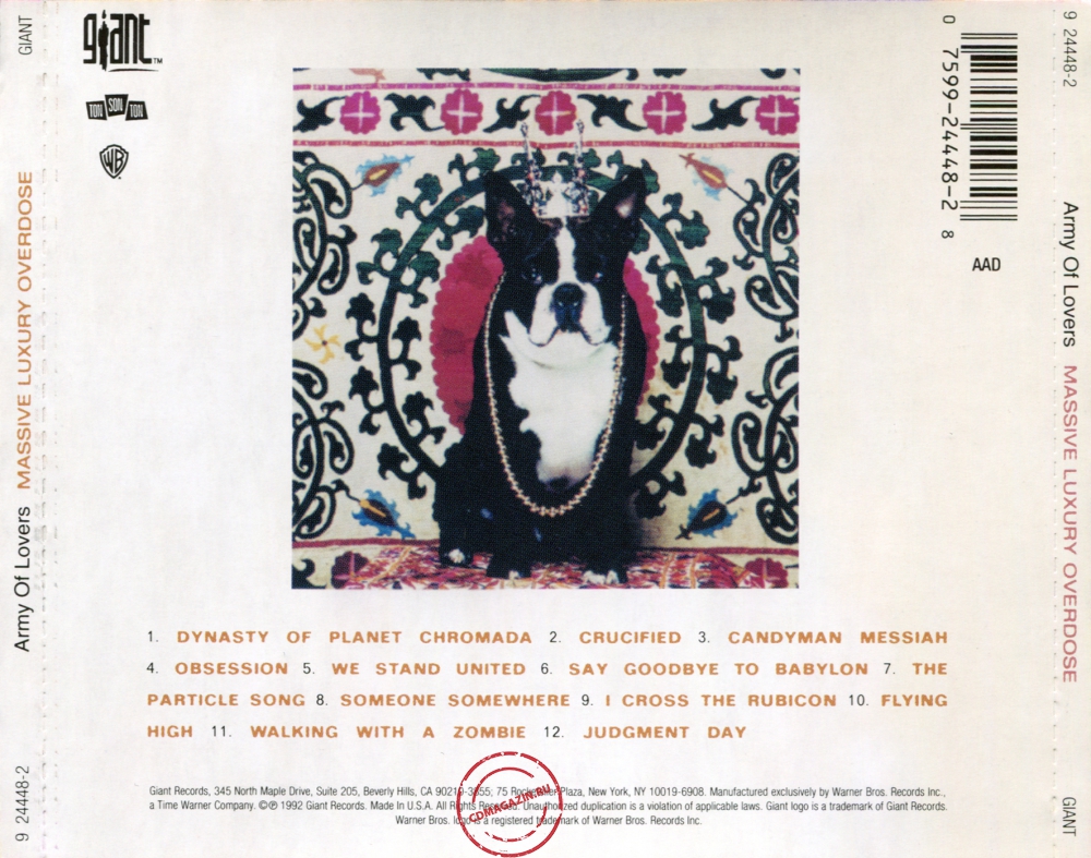 Audio CD: Army Of Lovers (1992) Massive Luxury Overdose