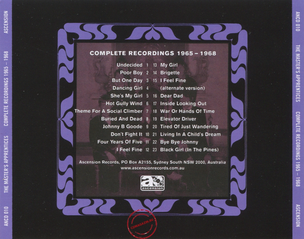 Audio CD: Master's Apprentices (2000) Complete Recordings 1965-1968 Audio CD: Master's Apprentices (2000) Complete Recordings 1965-1968