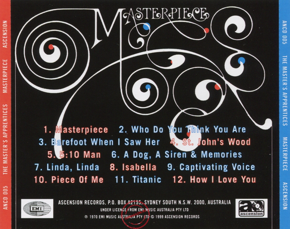 Audio CD: Master's Apprentices (1970) Masterpiece Audio CD: Master's Apprentices (1970) Masterpiece