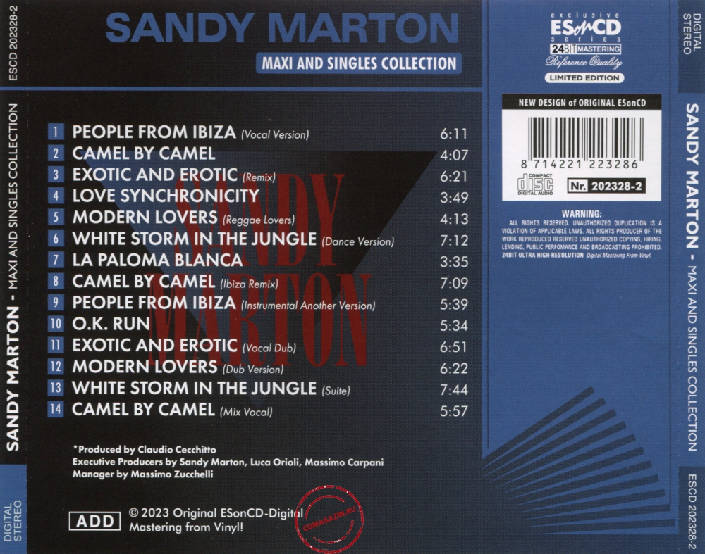 Audio CD: Sandy Marton (2023) Maxi And Singles Collection Audio CD: Sandy Marton (2023) Maxi And Singles Collection