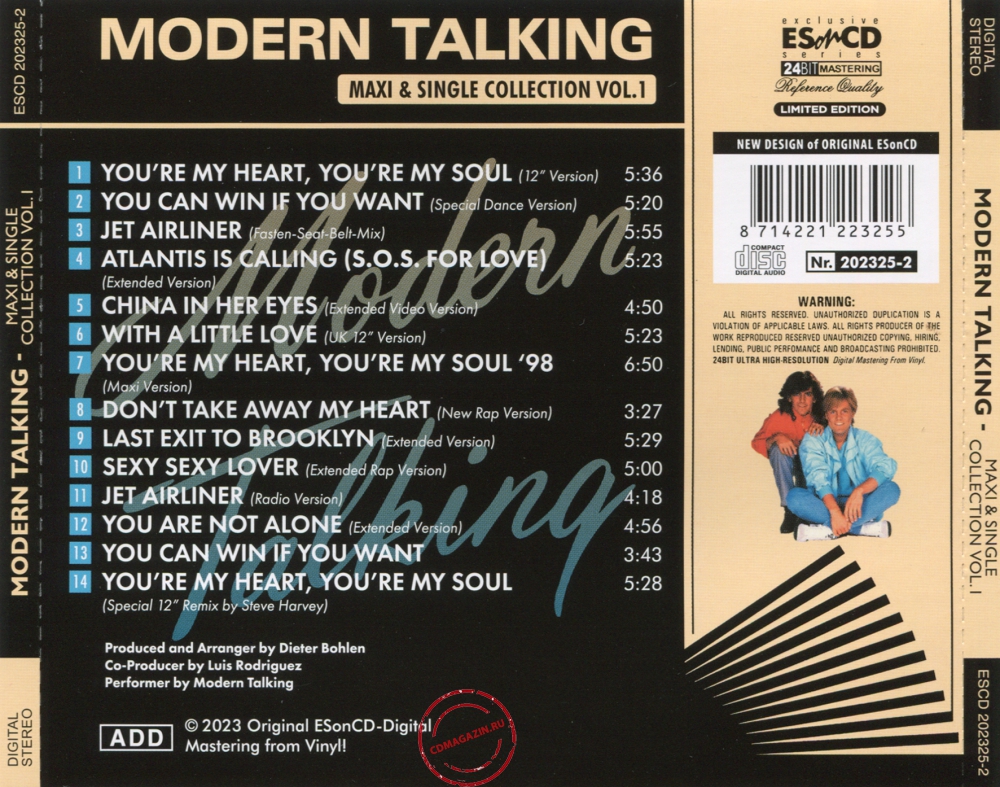 Audio CD: Modern Talking (2023) Maxi & Singles Collection Vol. 1 Audio CD: Modern Talking (2023) Maxi & Singles Collection Vol. 1