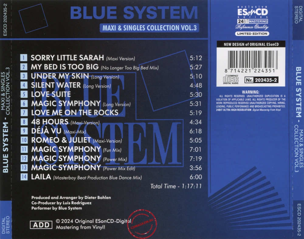 Audio CD: Blue System (2024) Maxi & Singles Collection Vol. 3
