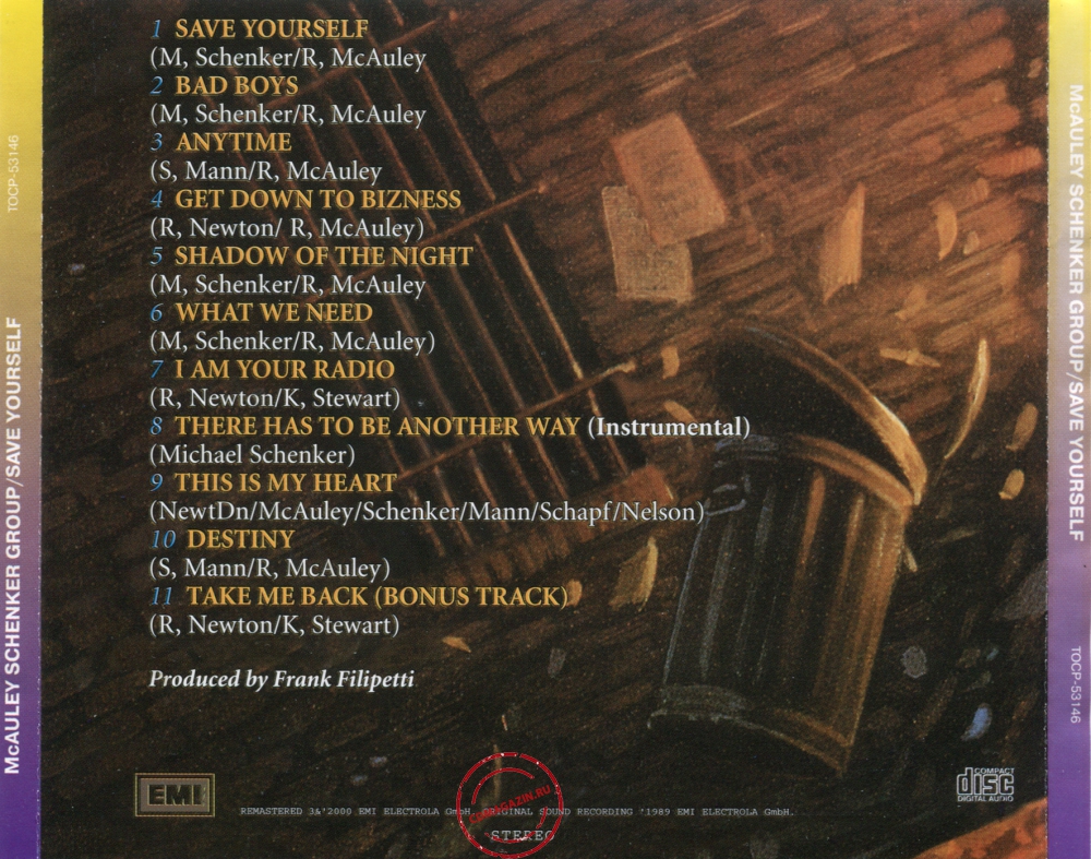 Audio CD: McAuley Schenker Group (1989) Save Yourself Audio CD: McAuley Schenker Group (1989) Save Yourself