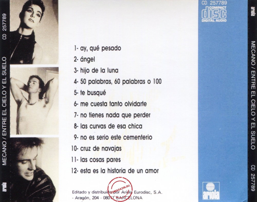 Audio CD: Mecano (1986) Entre El Cielo Y El Suelo Audio CD: Mecano (1986) Entre El Cielo Y El Suelo