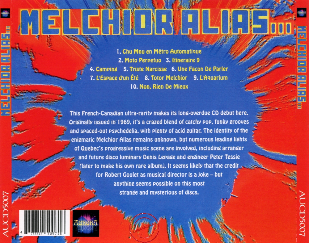Audio CD: Melchior Alias (1969) Melchior Alias... Audio CD: Melchior Alias (1969) Melchior Alias...