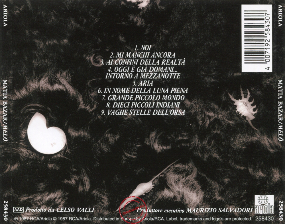 Audio CD: Matia Bazar (1987) Melo Audio CD: Matia Bazar (1987) Melo