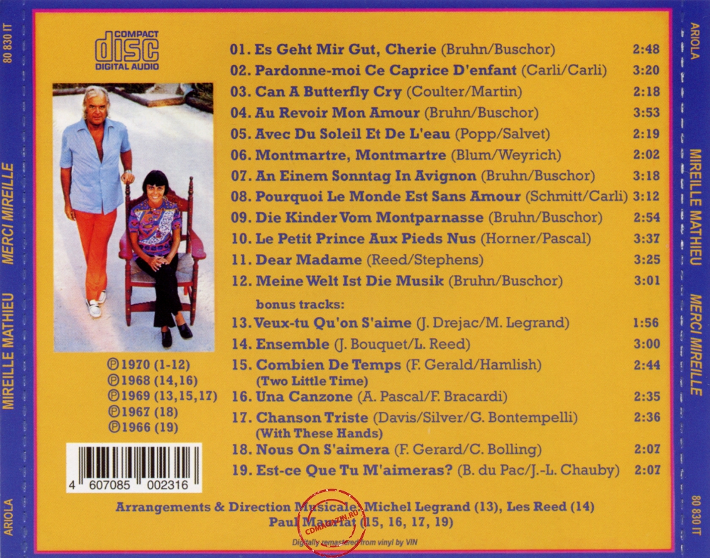 Audio CD: Mireille Mathieu (1970) Merci Mireille Audio CD: Mireille Mathieu (1970) Merci Mireille