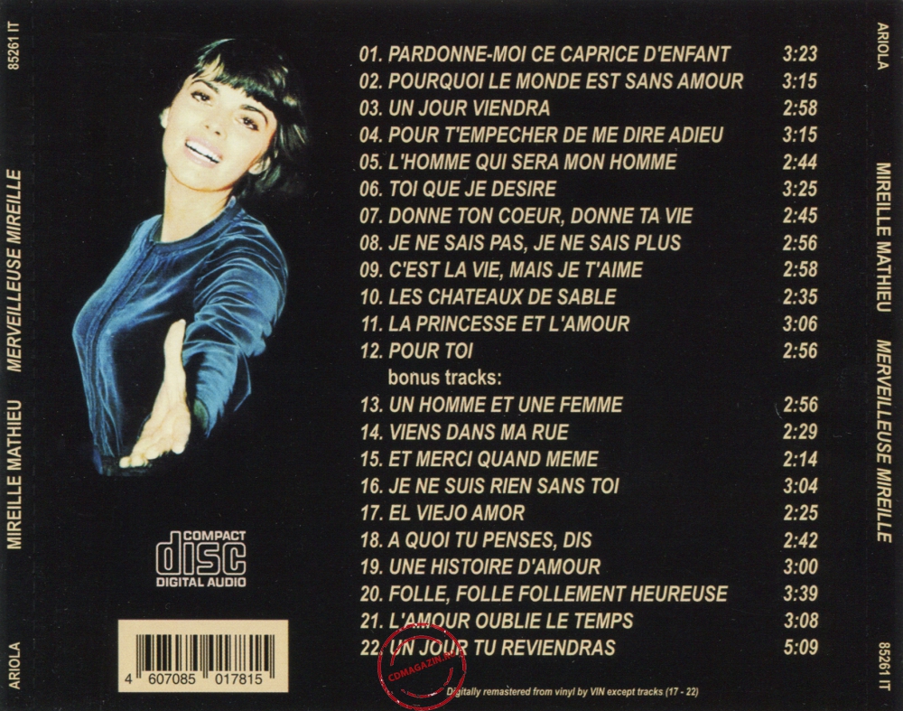 Audio CD: Mireille Mathieu (1969) Merveilleuse Mireille Audio CD: Mireille Mathieu (1969) Merveilleuse Mireille