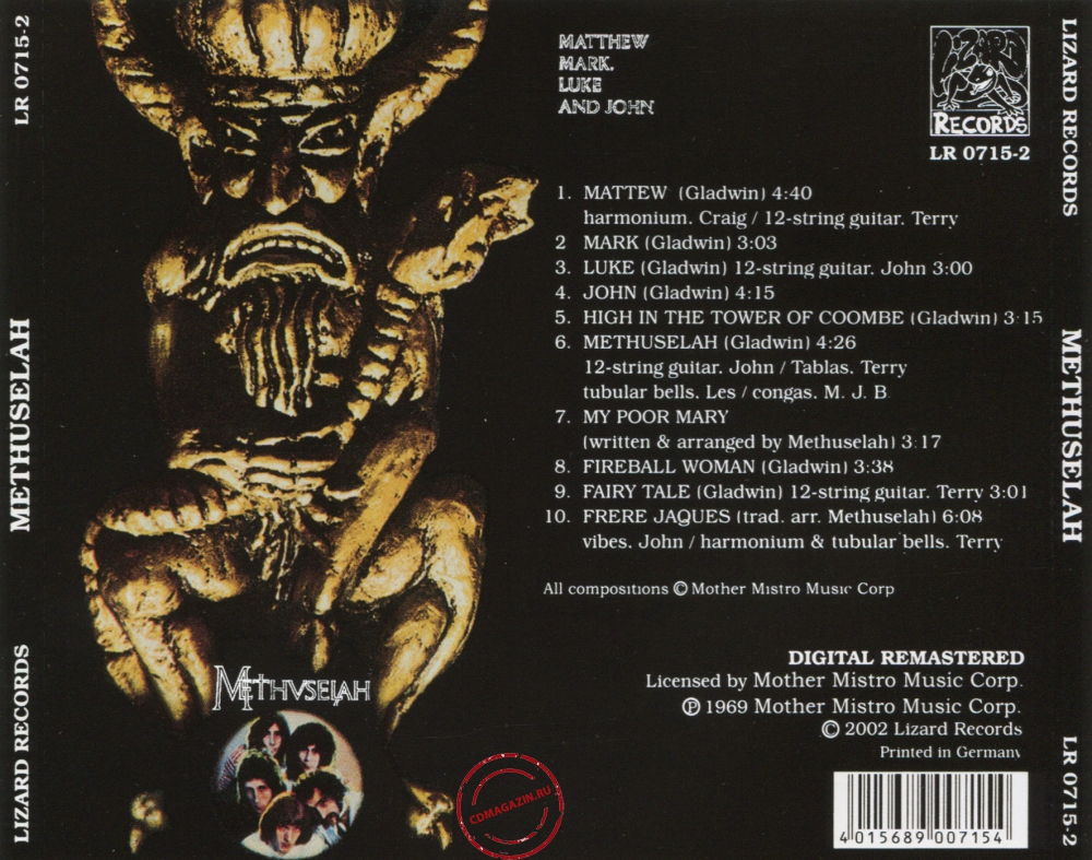 Audio CD: Methuselah (1969) Matthew, Mark, Luke And John Audio CD: Methuselah (1969) Matthew, Mark, Luke And John