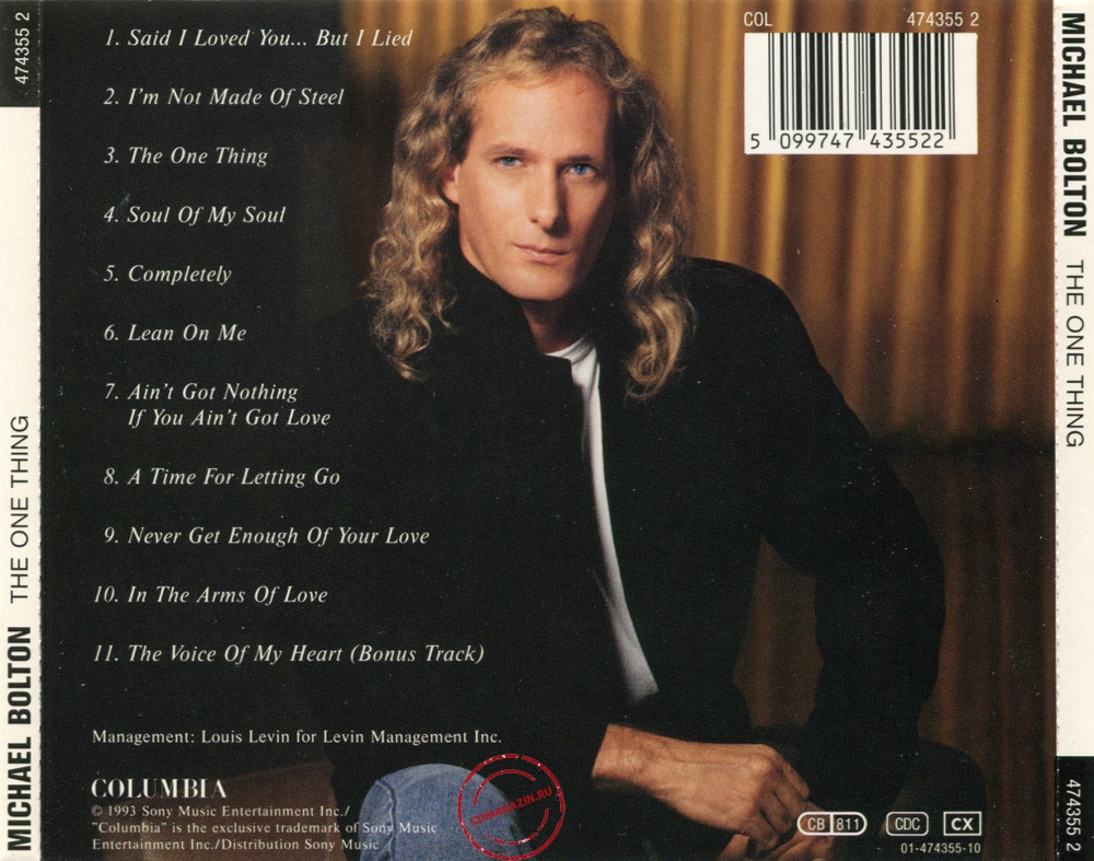 Audio CD: Michael Bolton (1993) The One Thing
