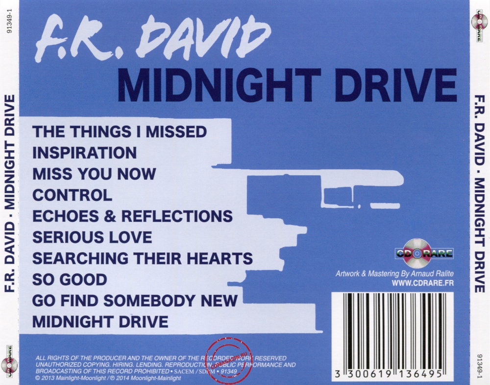 Audio CD: F.R. David (2013) Midnight Drive Audio CD: F.R. David (2013) Midnight Drive