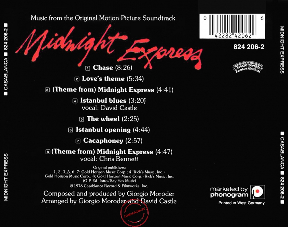 Audio CD: Giorgio Moroder (1978) Midnight Express Audio CD: Giorgio Moroder (1978) Midnight Express