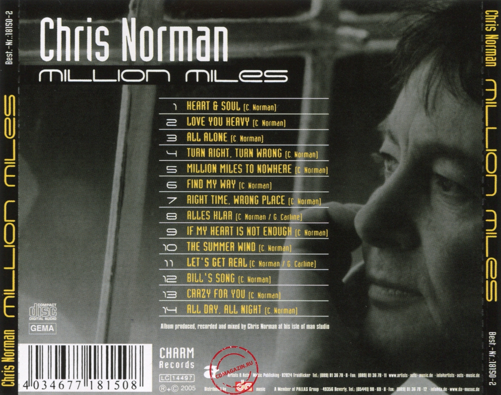 Audio CD: Chris Norman (2005) Million Miles Audio CD: Chris Norman (2005) Million Miles