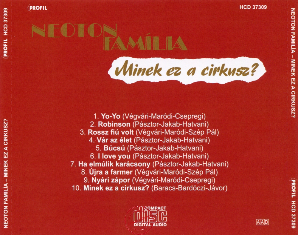 Audio CD: Neoton Familia (Newton Family) (1986) Minek Ez A Cirkusz? Audio CD: Neoton Familia (Newton Family) (1986) Minek Ez A Cirkusz?