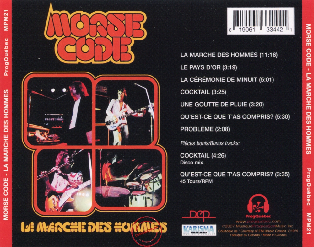 Audio CD: Morse Code (1975) La Marche Des Hommes Audio CD: Morse Code (1975) La Marche Des Hommes