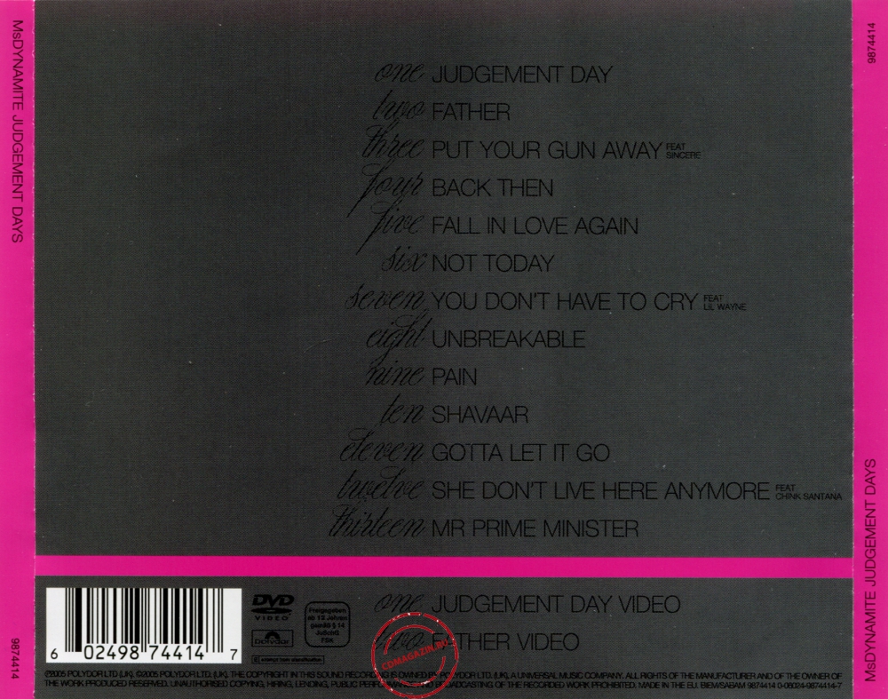 Audio CD: Ms. Dynamite (2005) Judgement Days Audio CD: Ms. Dynamite (2005) Judgement Days