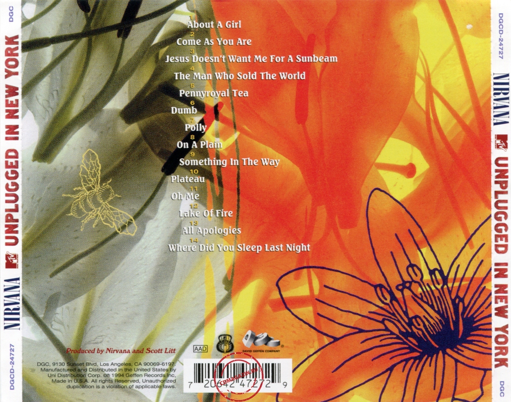 Audio CD: Nirvana (1994) MTV Unplugged In New York Audio CD: Nirvana (1994) MTV Unplugged In New York