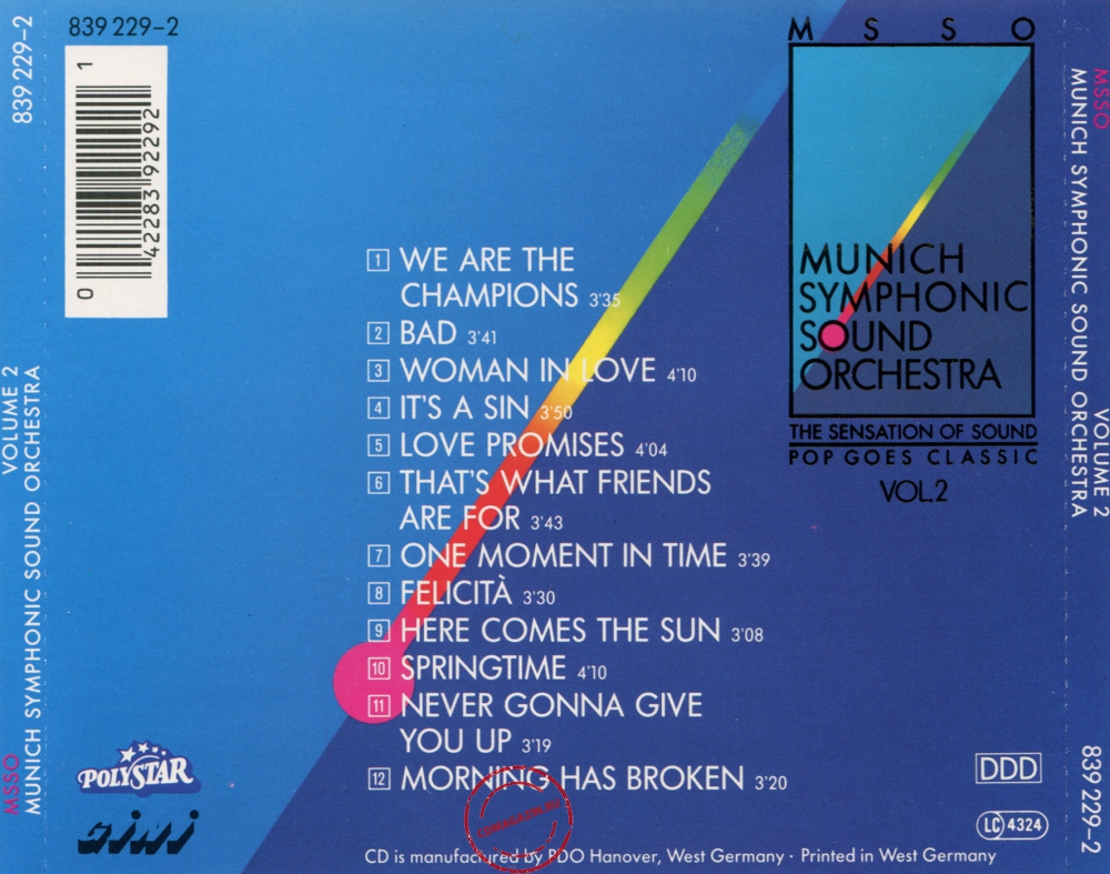 Audio CD: Munich Symphonic Sound Orchestra (1989) Pop Goes Classic Vol. 2