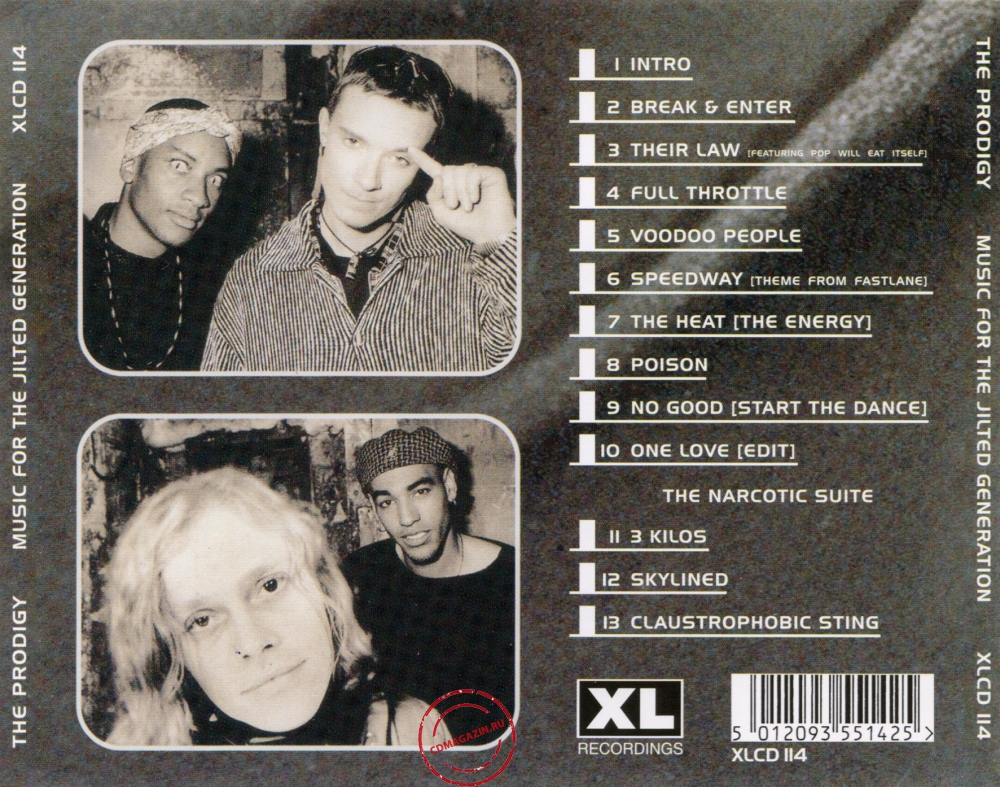Audio CD: Prodigy (1994) Music For The Jilted Generation Audio CD: Prodigy (1994) Music For The Jilted Generation
