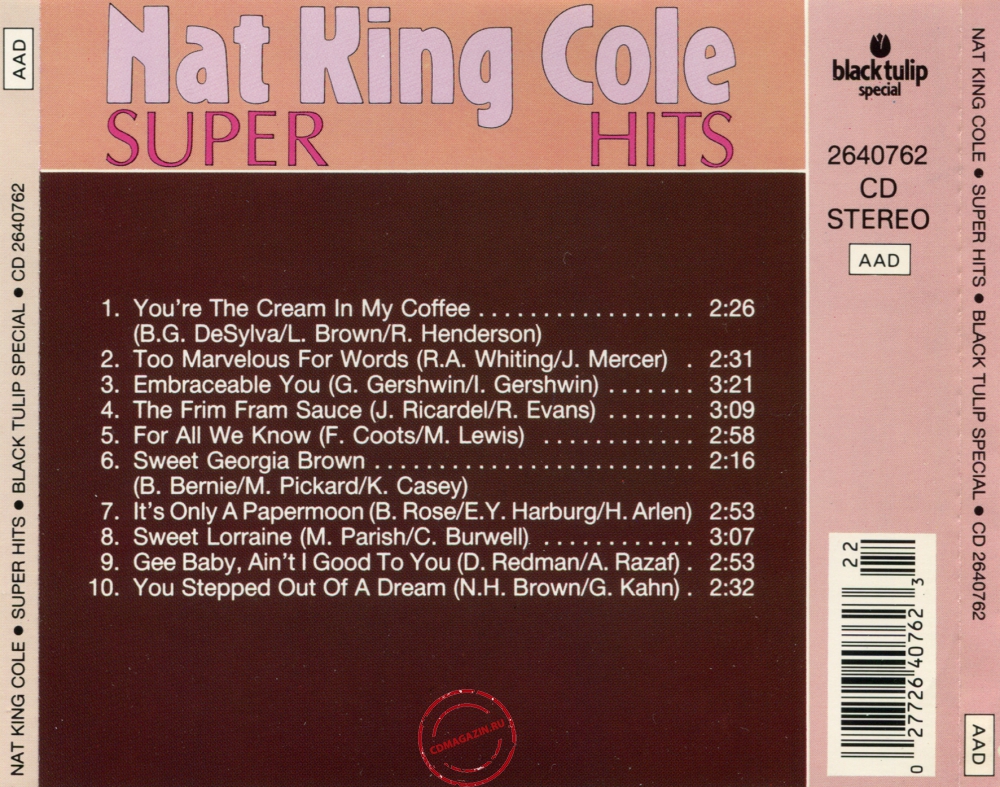 Audio CD: Nat King Cole (1988) Super Hits Audio CD: Nat King Cole (1988) Super Hits