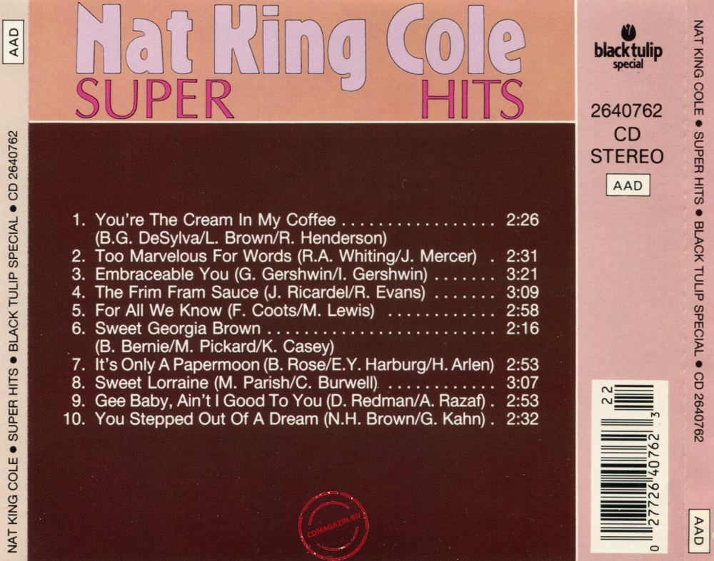 Audio CD: Nat King Cole (1988) Super Hits