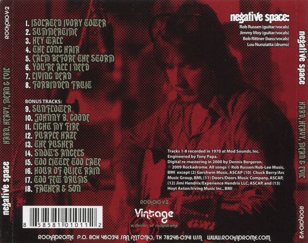 Audio CD: Negative Space (1970) Hard, Heavy, Mean & Evil