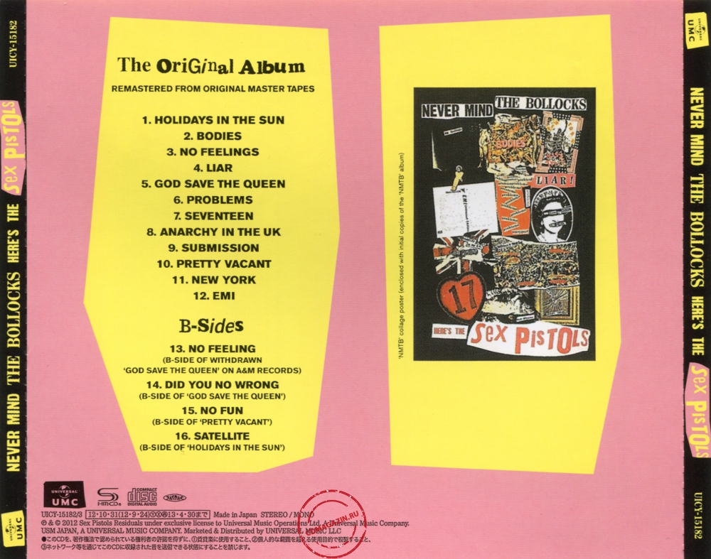 Audio CD: Sex Pistols (1977) Never Mind The Bollocks Here's The Sex Pistols