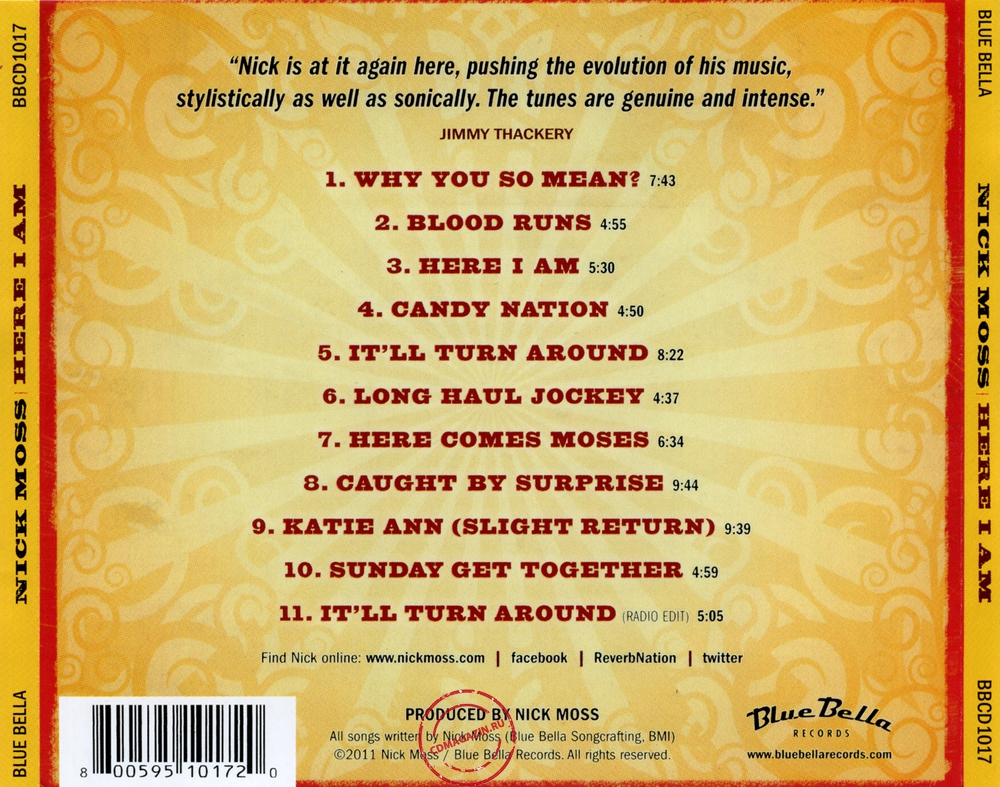 Audio CD: Nick Moss (5) (2011) Here I Am Audio CD: Nick Moss (5) (2011) Here I Am