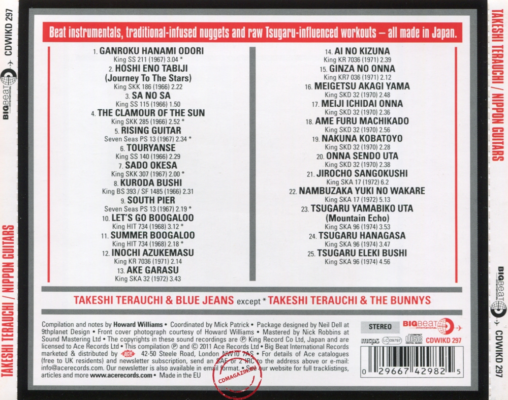 Audio CD: Takeshi Terauchi (2011) Nippon Guitars 1966-1974 Audio CD: Takeshi Terauchi (2011) Nippon Guitars 1966-1974