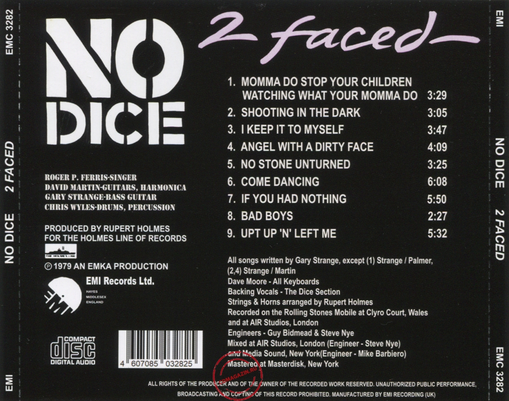 Audio CD: No Dice (1979) 2 Faced Audio CD: No Dice (1979) 2 Faced