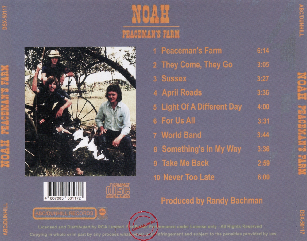 Audio CD: Noah (19) (1972) Peaceman's Farm