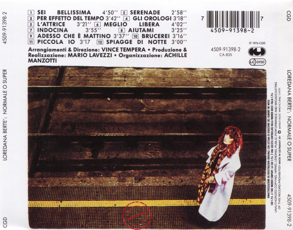Audio CD: Loredana Berte (1976) Normale O Super Audio CD: Loredana Berte (1976) Normale O Super
