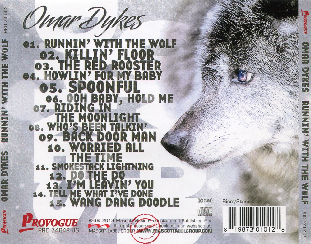 Audio CD: Omar Dykes (2013) Runnin' With The Wolf