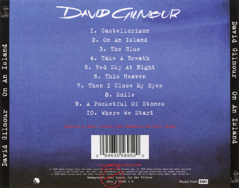 Audio CD: David Gilmour (2006) On An Island Audio CD: David Gilmour (2006) On An Island