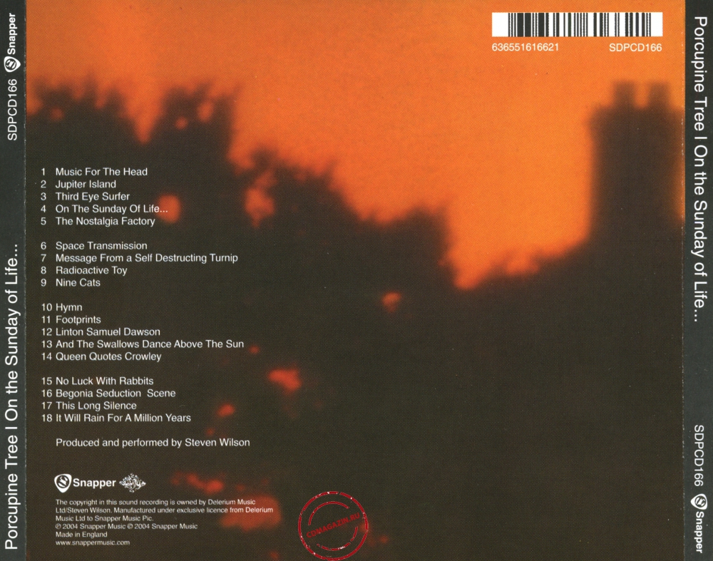 Audio CD: Porcupine Tree (1992) On The Sunday Of Life...