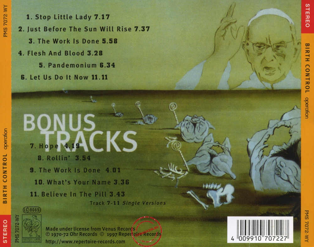 Audio CD: Birth Control (1971) Operation