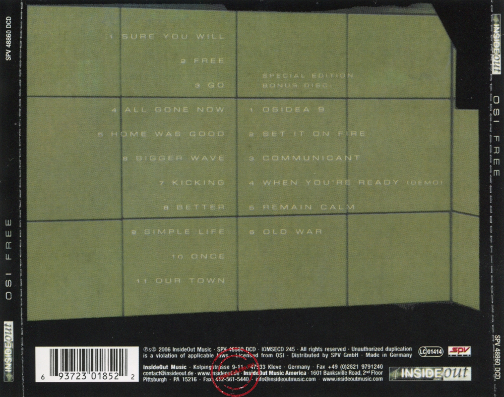 Audio CD: OSI (2006) Free Audio CD: OSI (2006) Free
