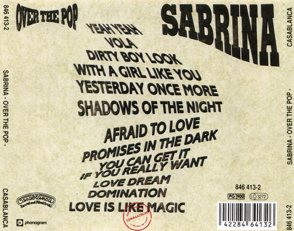 Audio CD: Sabrina (1991) Over The Pop Audio CD: Sabrina (1991) Over The Pop