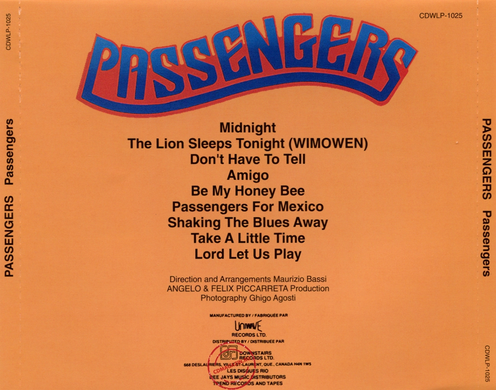 Audio CD: Passengers (2) (1980) Passengers Audio CD: Passengers (2) (1980) Passengers
