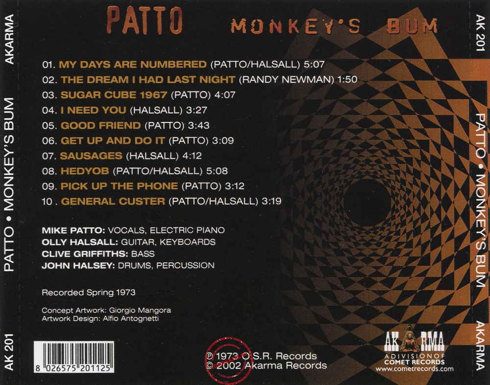 Audio CD: Patto (2) (1973) Monkey's Bum