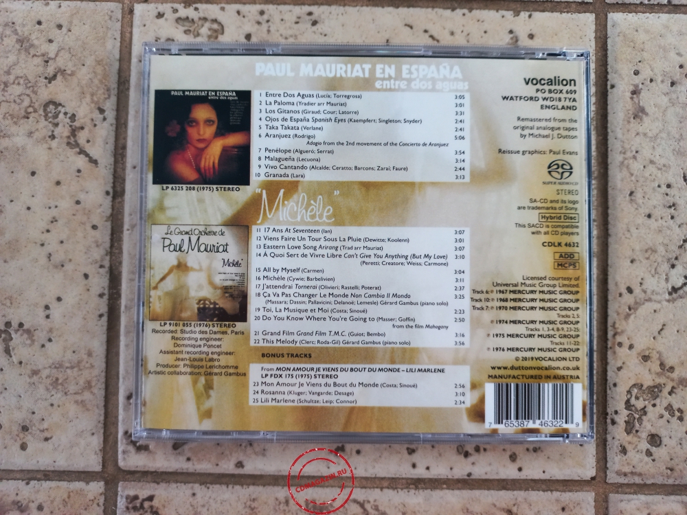 Audio CD: Paul Mauriat (1975) Paul Mauriat En Espana + Michele
