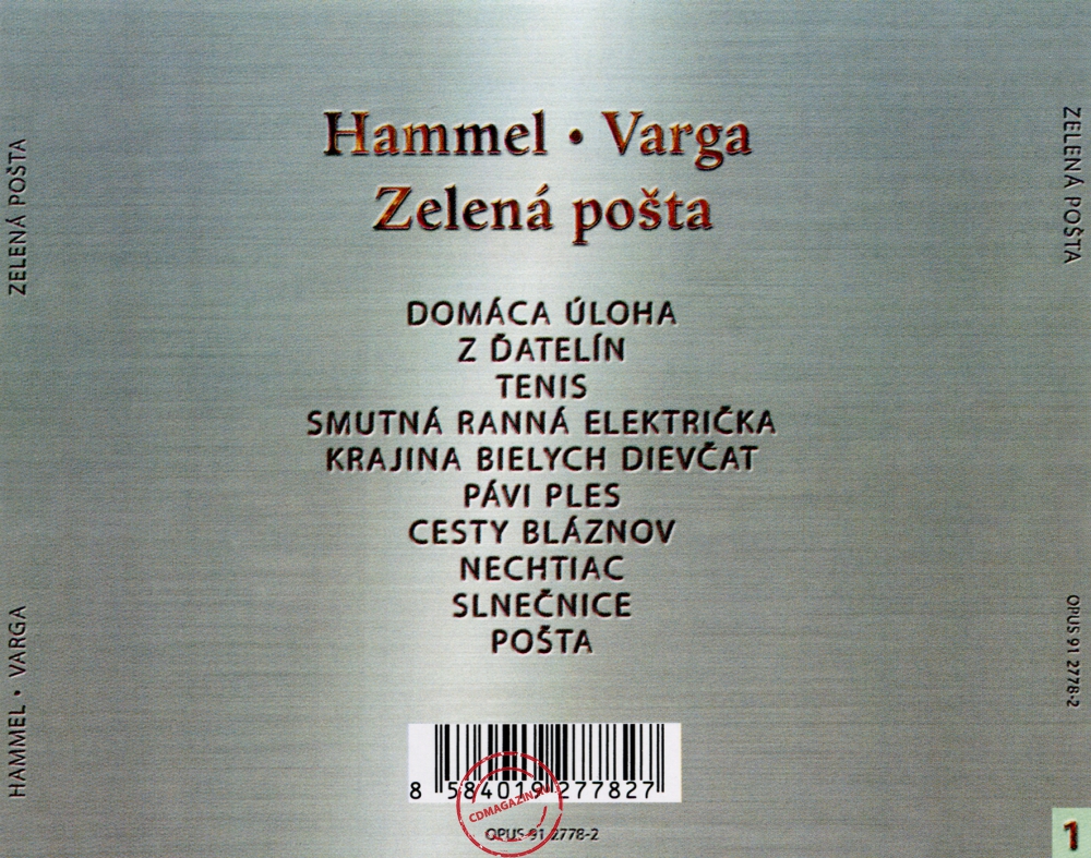 Audio CD: Hammel ● Varga (1972) Zelená Pošta Audio CD: Hammel ● Varga (1972) Zelená Pošta