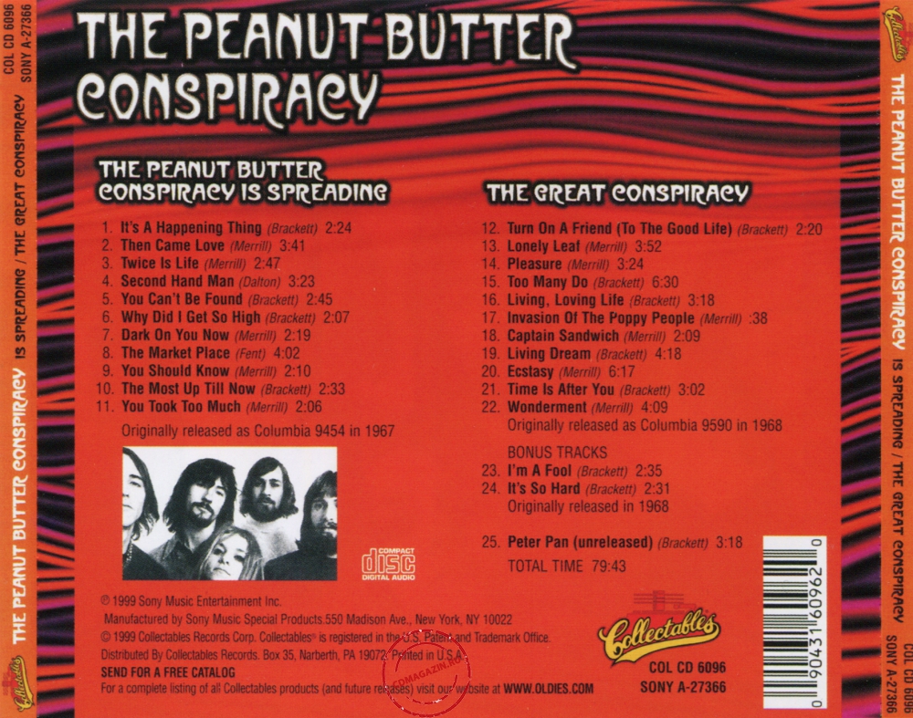 Audio CD: Peanut Butter Conspiracy (1967) Is Spreading + The Great Conspiracy