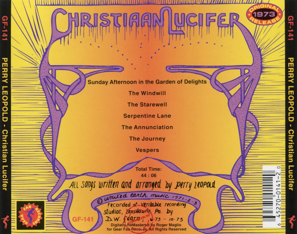 Audio CD: Perry Leopold (1973) Christian Lucifer Audio CD: Perry Leopold (1973) Christian Lucifer