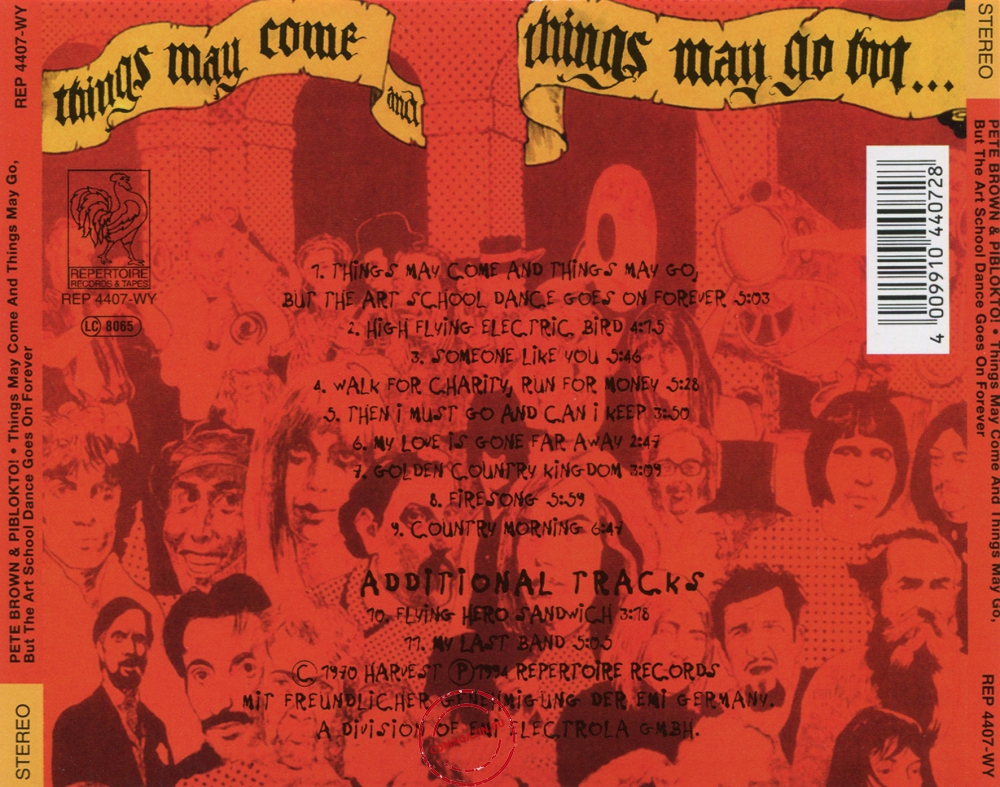 Audio CD: Pete Brown & Piblokto! (1970) Things May Come And Things May Go, But The Art School Dance Goes On Forever Audio CD: Pete Brown & Piblokto! (1970) Things May Come And Things May Go, But The Art School Dance Goes On Forever