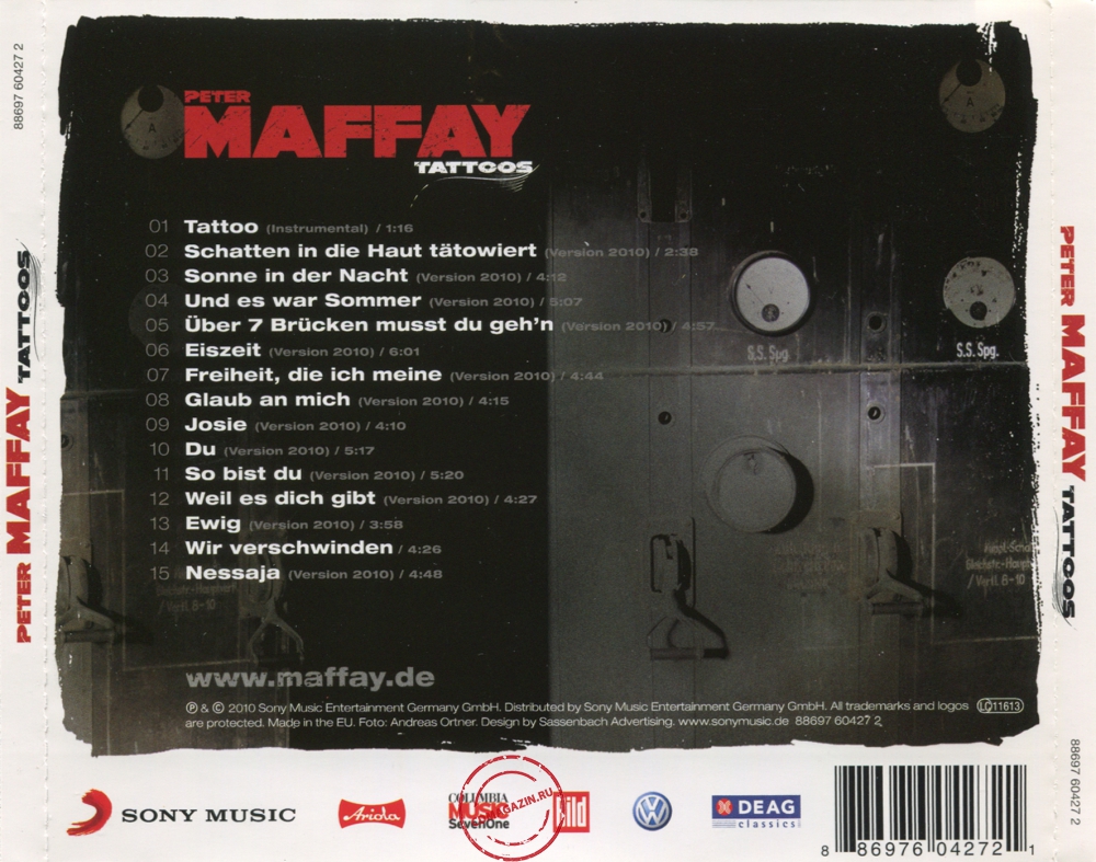 Audio CD: Peter Maffay (2010) Tattoos
