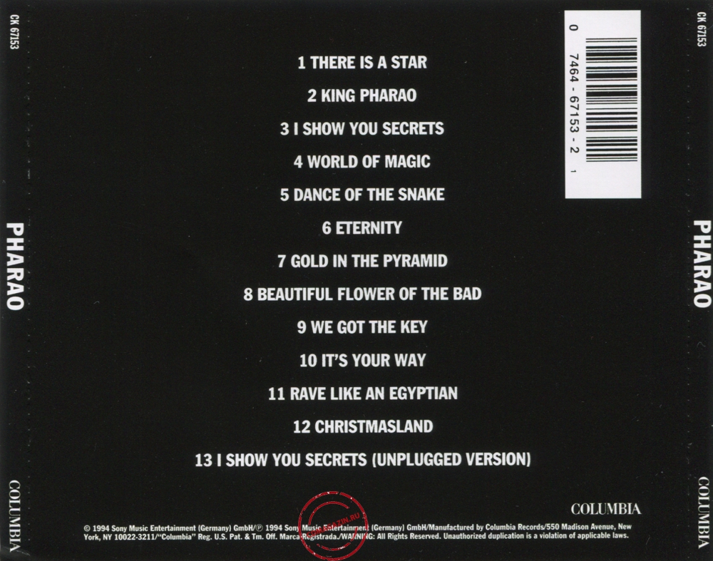 Audio CD: Pharao (1994) Pharao Audio CD: Pharao (1994) Pharao