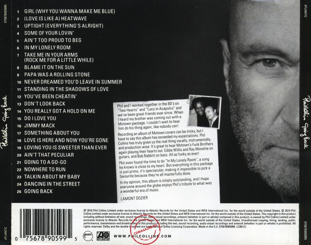 Audio CD: Phil Collins (2010) Going Back Audio CD: Phil Collins (2010) Going Back