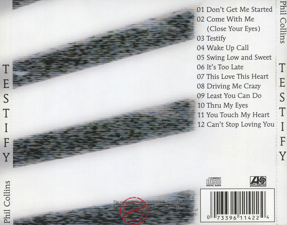 Audio CD: Phil Collins (2002) Testify Audio CD: Phil Collins (2002) Testify